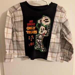 Disney Mickey Mouse Halloween Long Sleeve Plaid Shirt